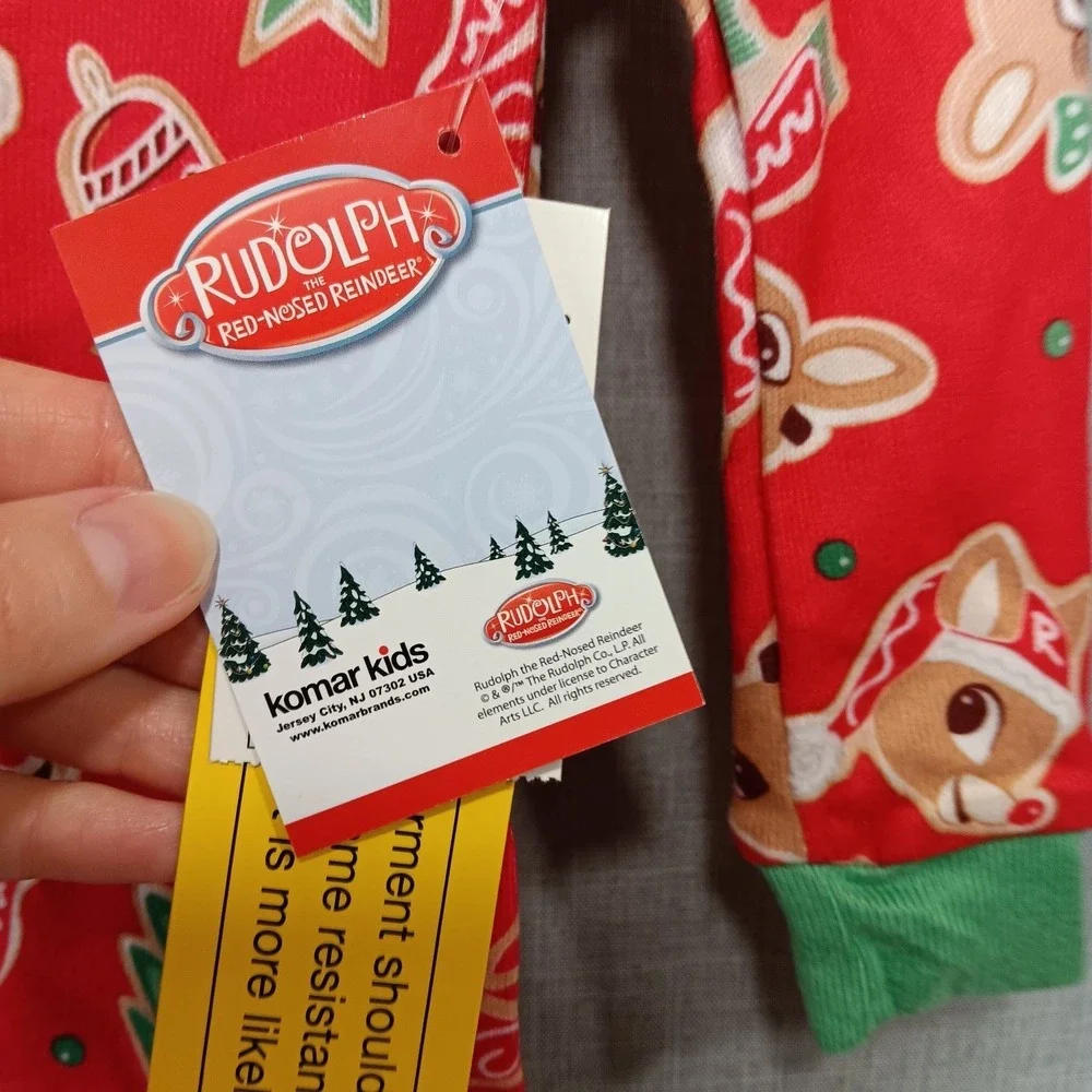 NWT Rudolph Red Nosed Reindeer Christmas Pajamas 18M Baby Holiday 2pc PJ Set Red